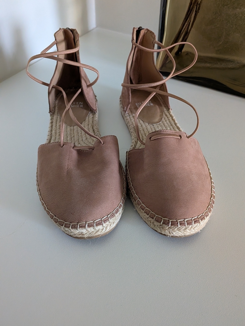 Eileen Fisher Blush Espadrille Lace-Up Flats
